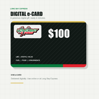 Long Bay Express $100 digital e-Card mockup