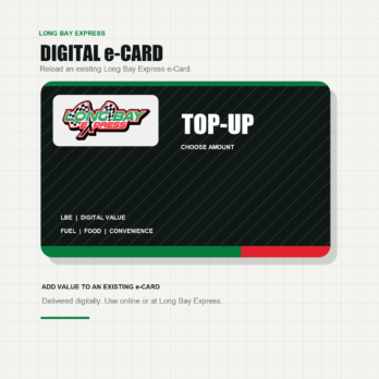 Long Bay Express digital e-Card top-up mockup